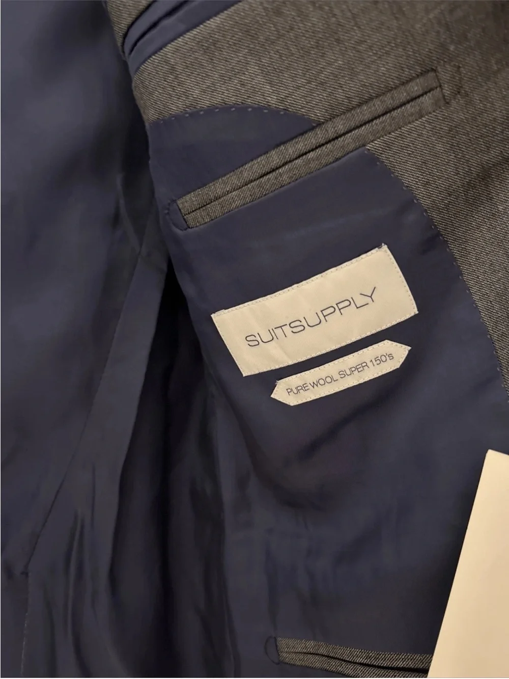 SuitSuppy Ethomas Hartford Men’s Pure Wool Super 150’s Grey Blazer Size 52/42